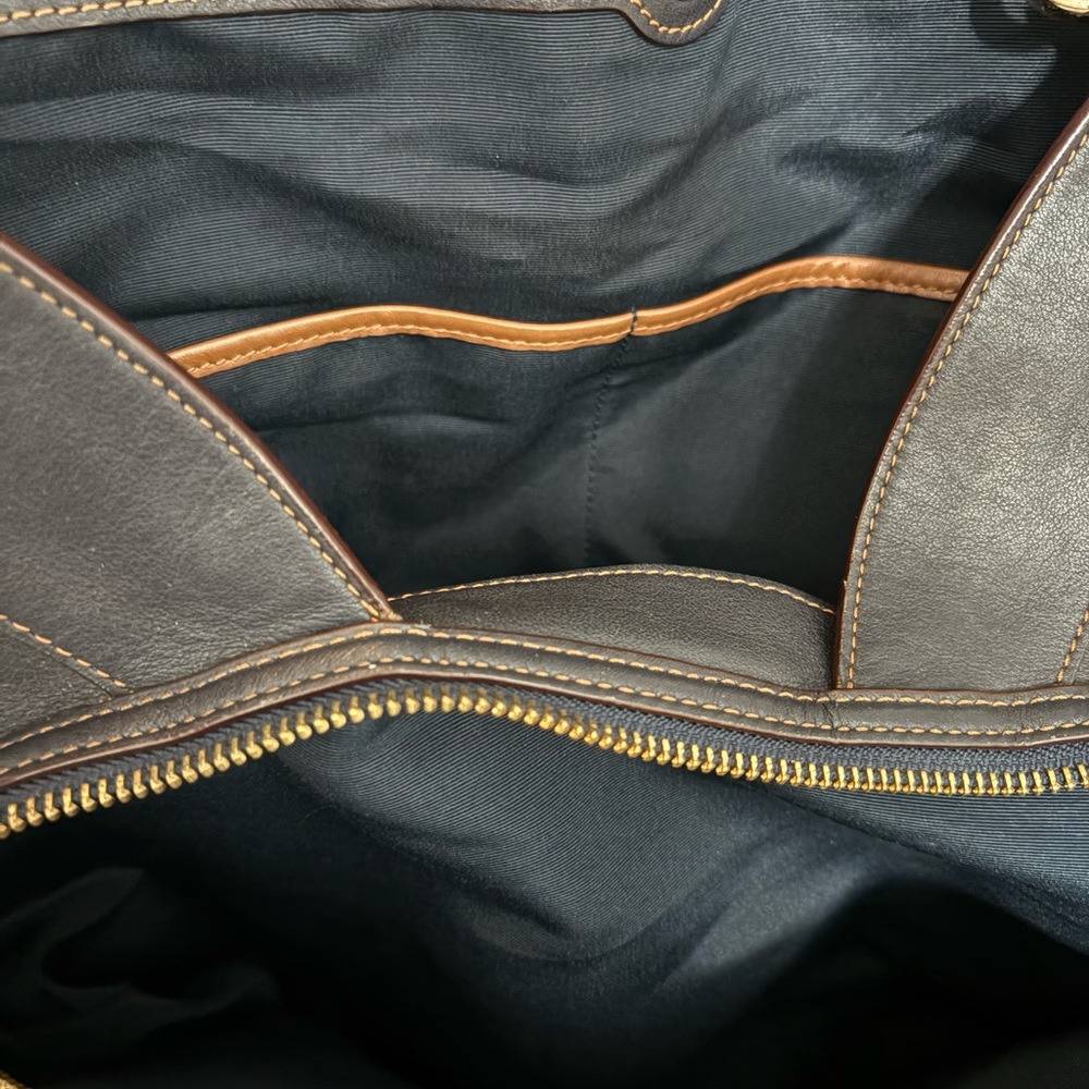 Pre-owned Triple Compartment Coach Lexy Legacy Shoulder Bag Navy - Picture 13 of 13